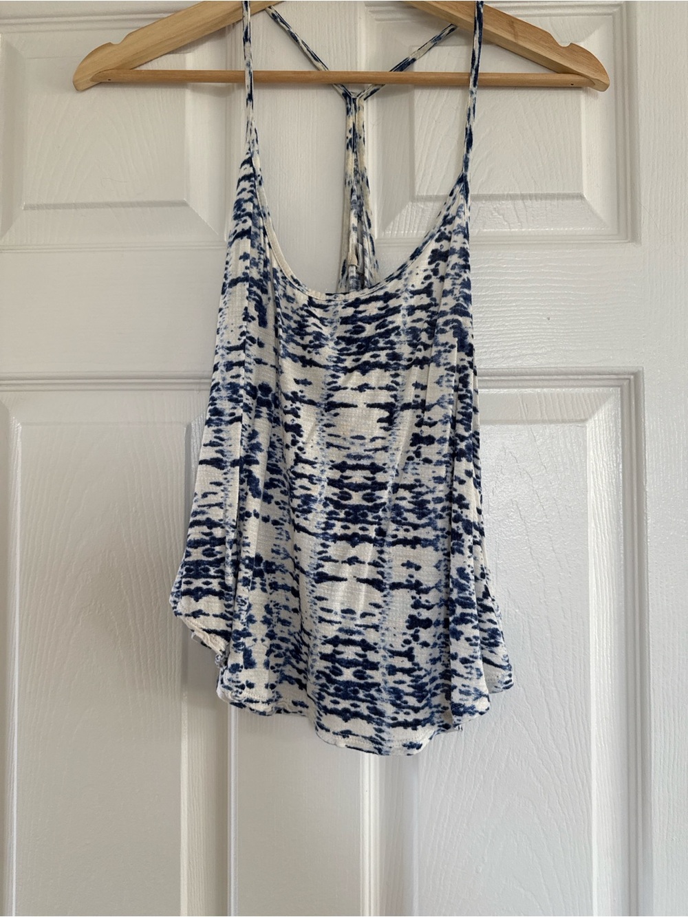 Ecote Blue and White Tie-Dye Tank Top
